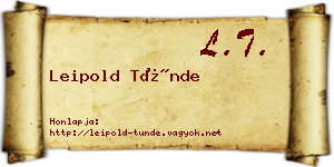 Leipold Tünde névjegykártya